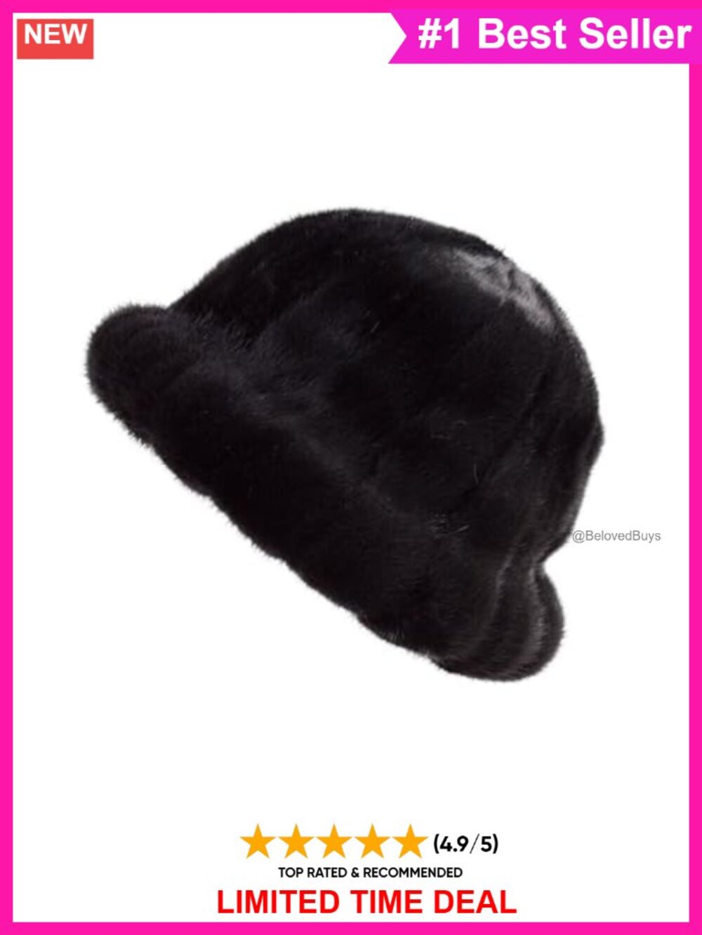 Women's Genuine Mink Fur Bucket Hat Winter Hat